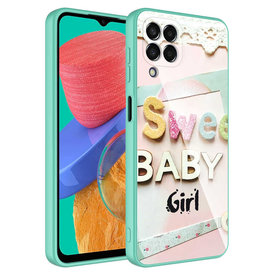 Galaxy M33 Kılıf Kamera Korumalı Desenli Sert Silikon Zore Epoksi Kapak NO3
