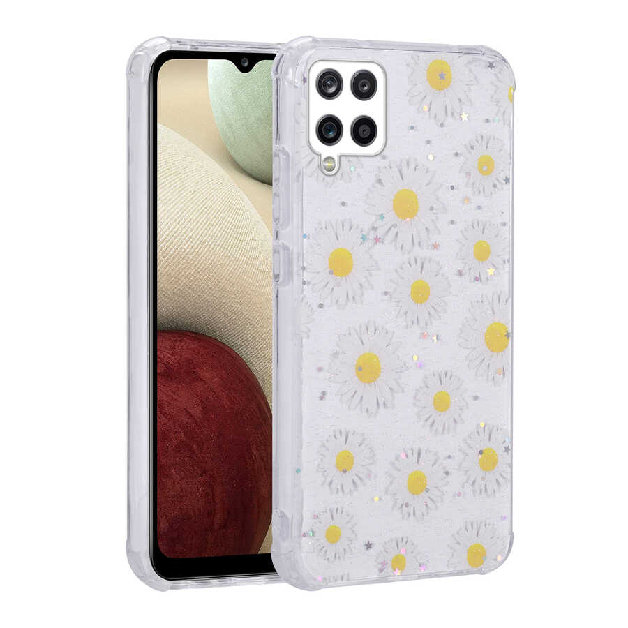 Galaxy M33 Kılıf Simli Desenli Kamera Korumalı Parlak Zore Popy Kapak Kulübe