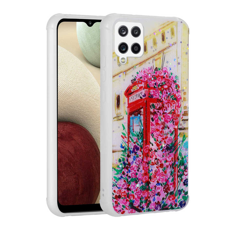 Galaxy M33 Kılıf Simli Desenli Kamera Korumalı Parlak Zore Popy Kapak Kulübe