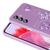 Galaxy M34 5G Kılıf Kabartma Figürlü Parlak Zore Toys Silikon Kapak Mor