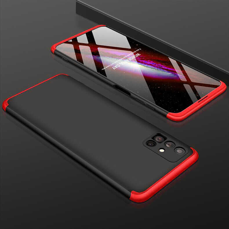 Galaxy M51 Kılıf Zore Ays Kapak Siyah-Kırmızı