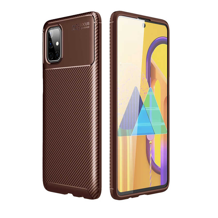 Galaxy M51 Kılıf Zore Negro Silikon Kapak Kahverengi