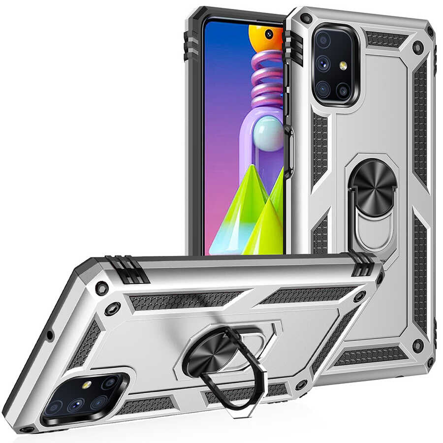 Galaxy M51 Kılıf Zore Vega Kapak Gri