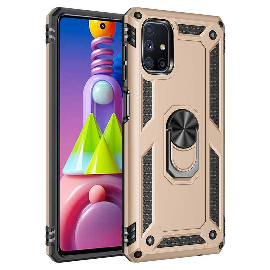 Galaxy M51 Kılıf Zore Vega Kapak Gold