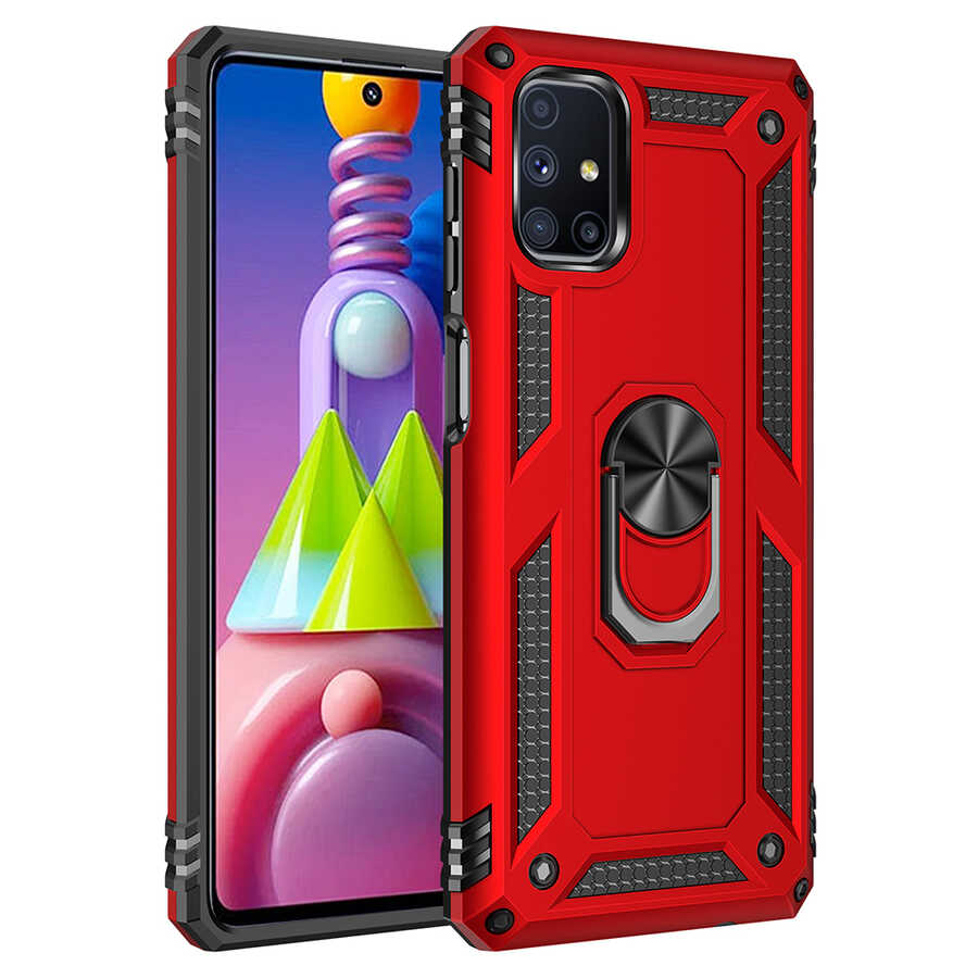 Galaxy M51 Kılıf Zore Vega Kapak Kırmızı