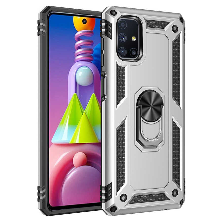 Galaxy M51 Kılıf Zore Vega Kapak Gri