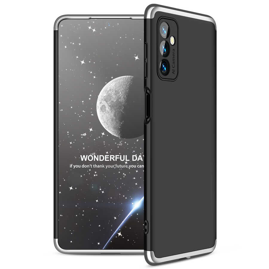Galaxy M52 Kılıf Zore Ays Kapak Siyah-Gri