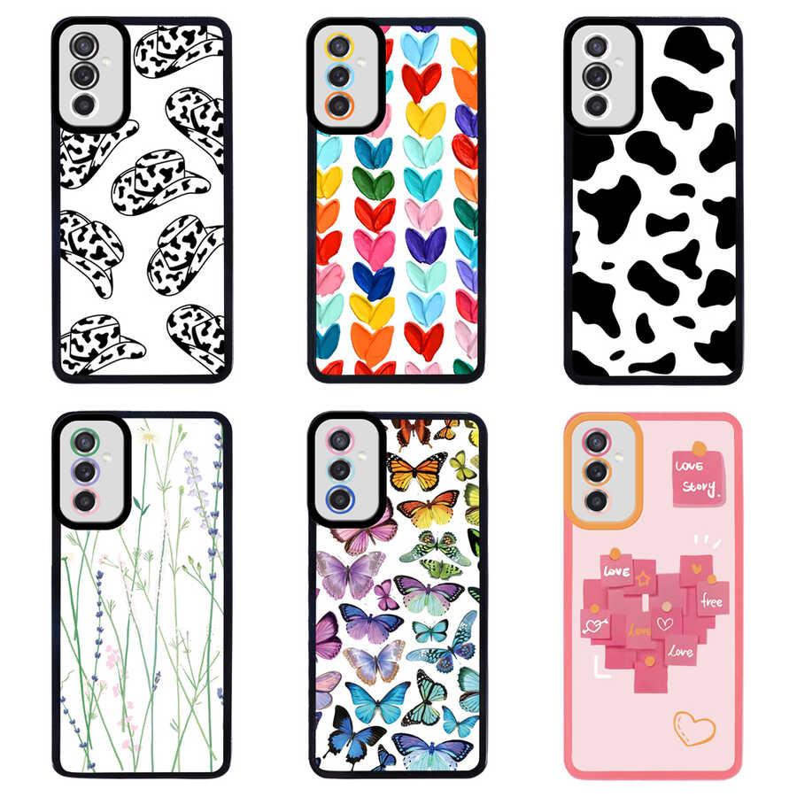 Galaxy M52 Kılıf Zore M-Fit Desenli Kapak Heart No6