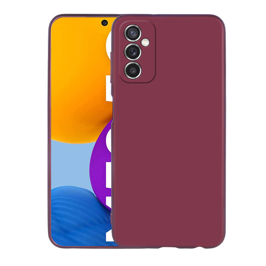 Galaxy M52 Kılıf Zore Premier Silikon Kapak Mürdüm