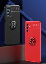 Galaxy M52 Kılıf Zore Ravel Silikon Kapak Siyah-Mavi