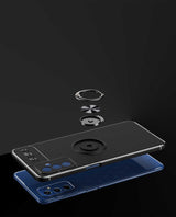 Galaxy M52 Kılıf Zore Ravel Silikon Kapak Siyah-Mavi