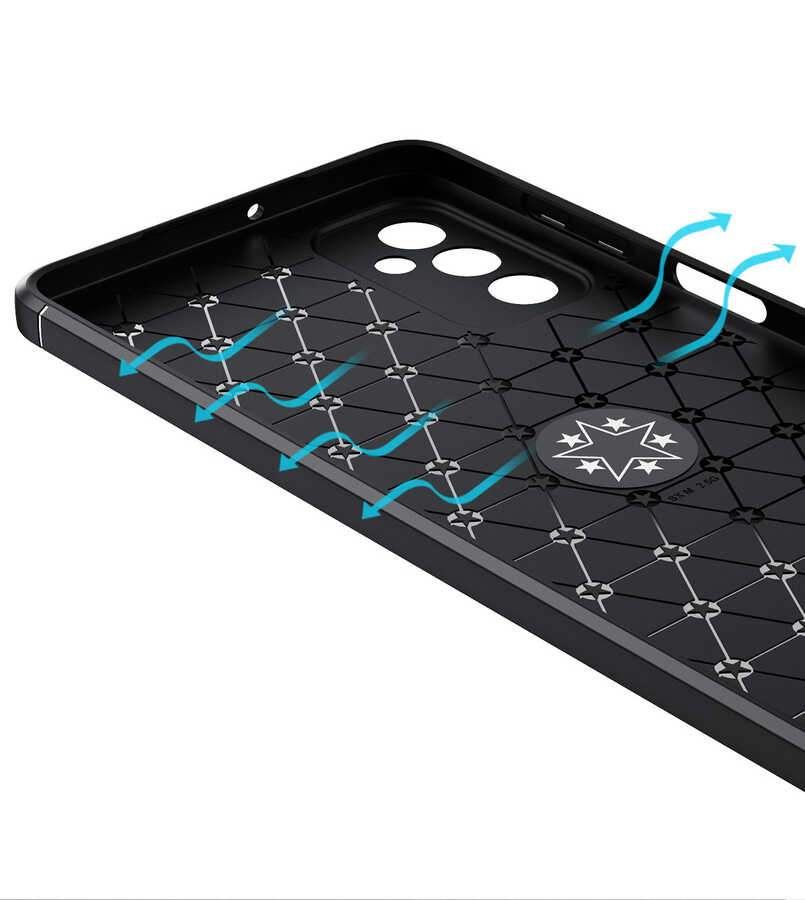 Galaxy M52 Kılıf Zore Ravel Silikon Kapak Siyah