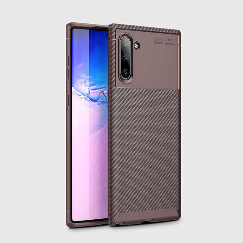 Galaxy Note 10 Kılıf Zore Negro Silikon Kapak Kahverengi