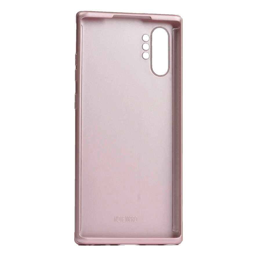 Galaxy Note 10 Plus Kılıf Zore 360 3 Parçalı Rubber Kapak Rose Gold