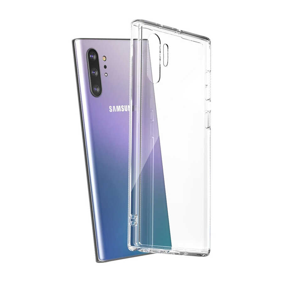 Galaxy Note 10 Plus Kılıf Zore Kamera Korumalı Süper Silikon Kapak Renksiz