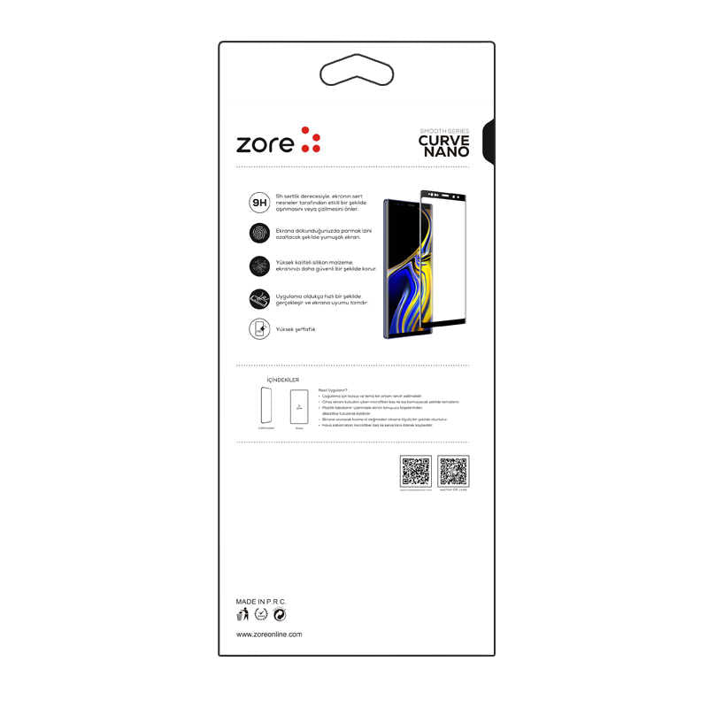 Galaxy Note 10 Zore 3D Short Curve Nano Ekran Koruyucu Siyah