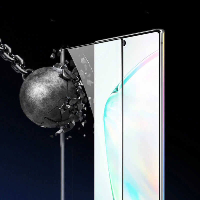 Galaxy Note 10 Zore Kavisli Full Yapışkanlı Cam Ekran Koruyucu Siyah