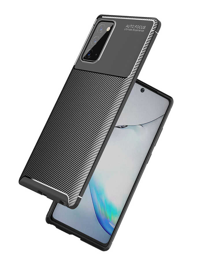Galaxy Note 20 Kılıf Zore Negro Silikon Kapak Siyah