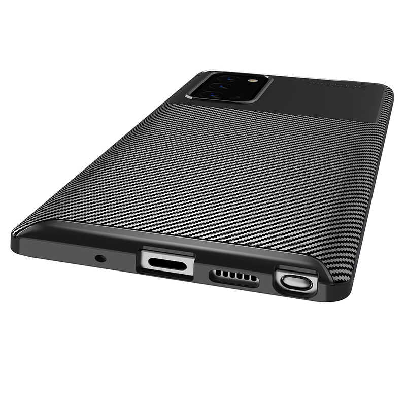 Galaxy Note 20 Kılıf Zore Negro Silikon Kapak Siyah