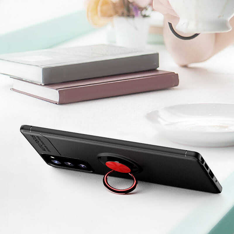 Galaxy Note 20 Kılıf Zore Ravel Silikon Kapak Siyah