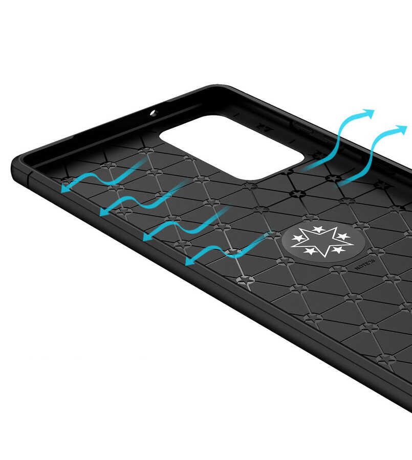 Galaxy Note 20 Kılıf Zore Ravel Silikon Kapak Siyah