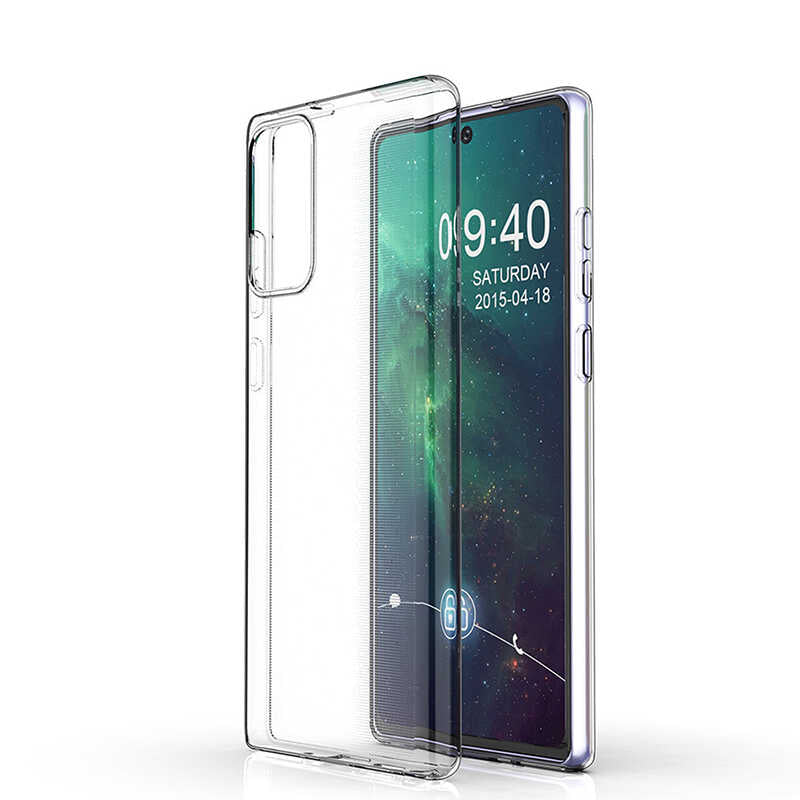 Galaxy Note 20 Kılıf Zore Süper Silikon Kapak Renksiz