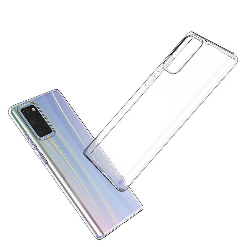 Galaxy Note 20 Kılıf Zore Süper Silikon Kapak Renksiz