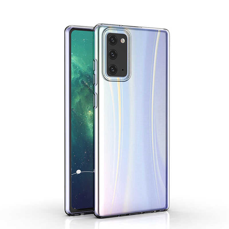 Galaxy Note 20 Kılıf Zore Süper Silikon Kapak Renksiz