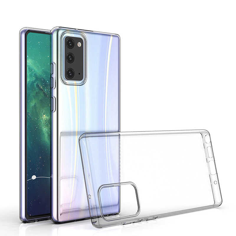 Galaxy Note 20 Kılıf Zore Süper Silikon Kapak Renksiz