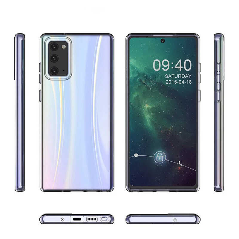 Galaxy Note 20 Kılıf Zore Süper Silikon Kapak Renksiz