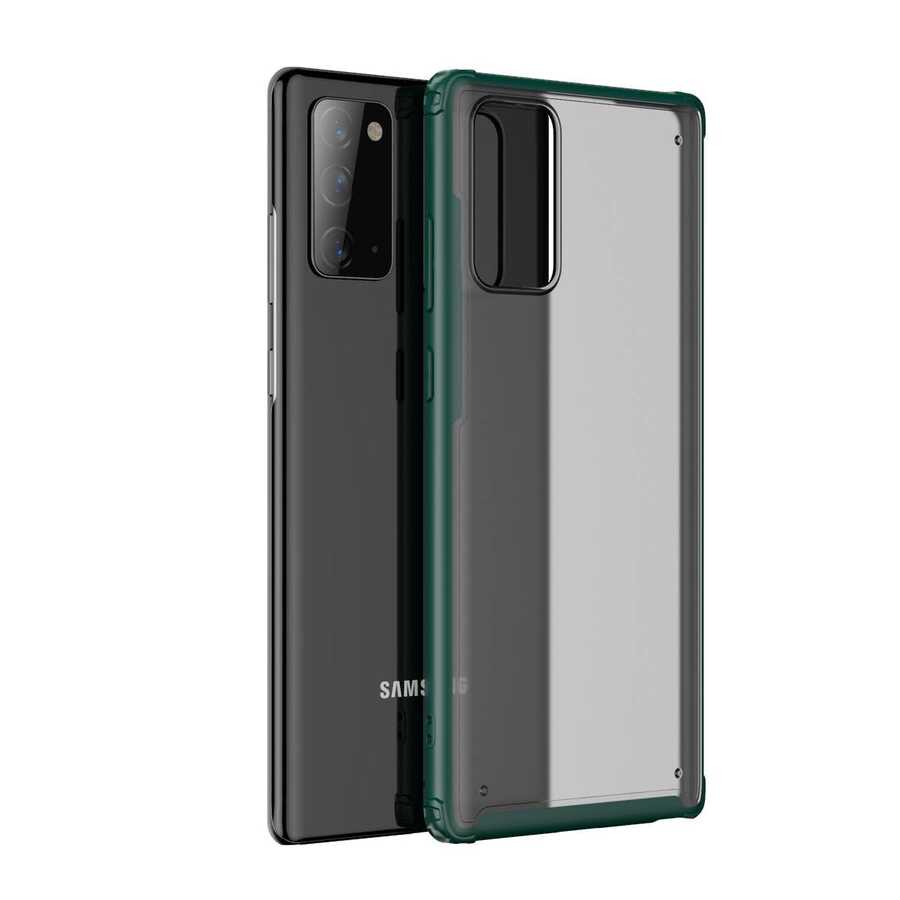 Galaxy Note 20 Kılıf Zore Volks Kapak Koyu Yeşil