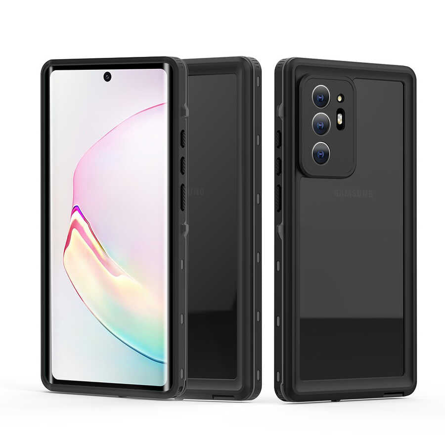 Galaxy Note 20 Ultra Kılıf 1-1 Su Geçirmez Kılıf Siyah