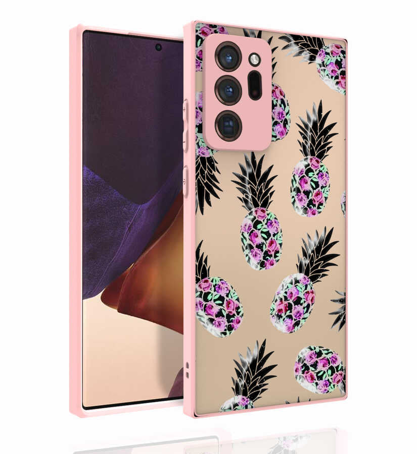 Galaxy Note 20 Ultra Kılıf Desenli Kamera Korumalı Parlak Zore Nora Kapak NO1