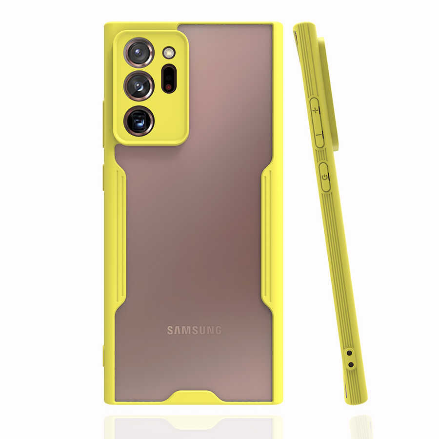 Galaxy Note 20 Ultra Kılıf Zore Parfe Kapak Sarı
