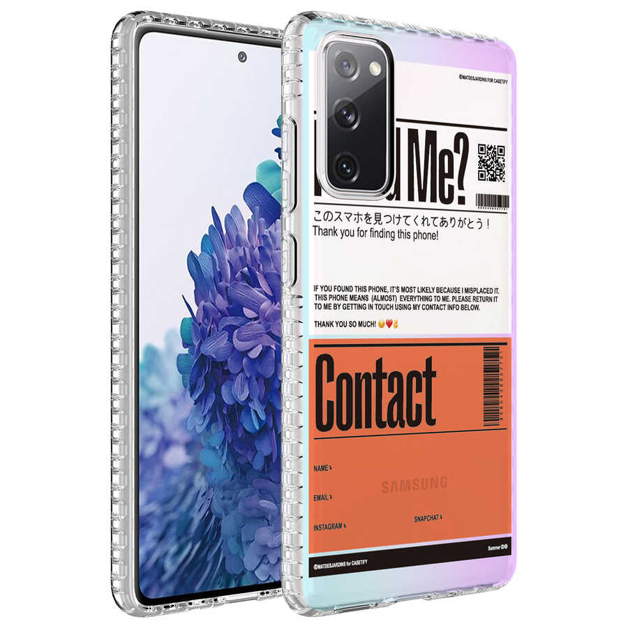 Galaxy S20 FE Kılıf Airbag Kenarlı Renkli Desenli Silikon Zore Elegans Kapak NO6