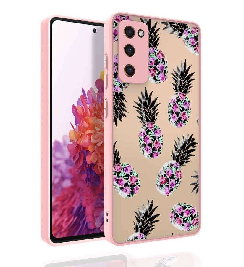 Galaxy S20 FE Kılıf Desenli Kamera Korumalı Parlak Zore Nora Kapak NO1