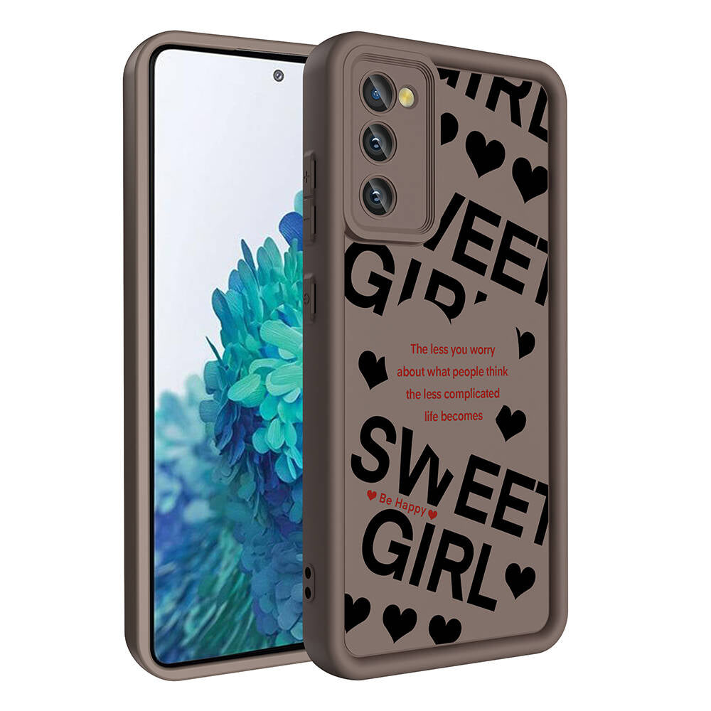 Galaxy S20 FE Kılıf Kamera Korumalı Baskılı Arka Yüzey Zore Klas Kapak Açık Kahve