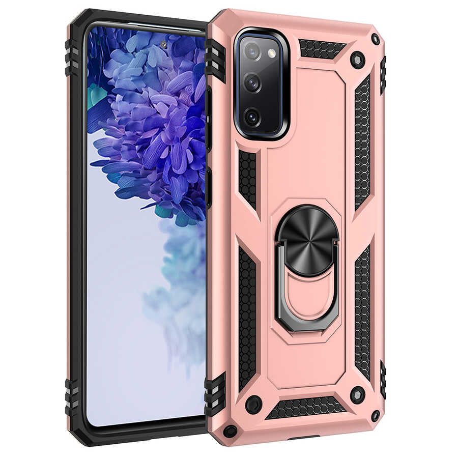Galaxy S20 FE Kılıf Zore Vega Kapak Rose Gold