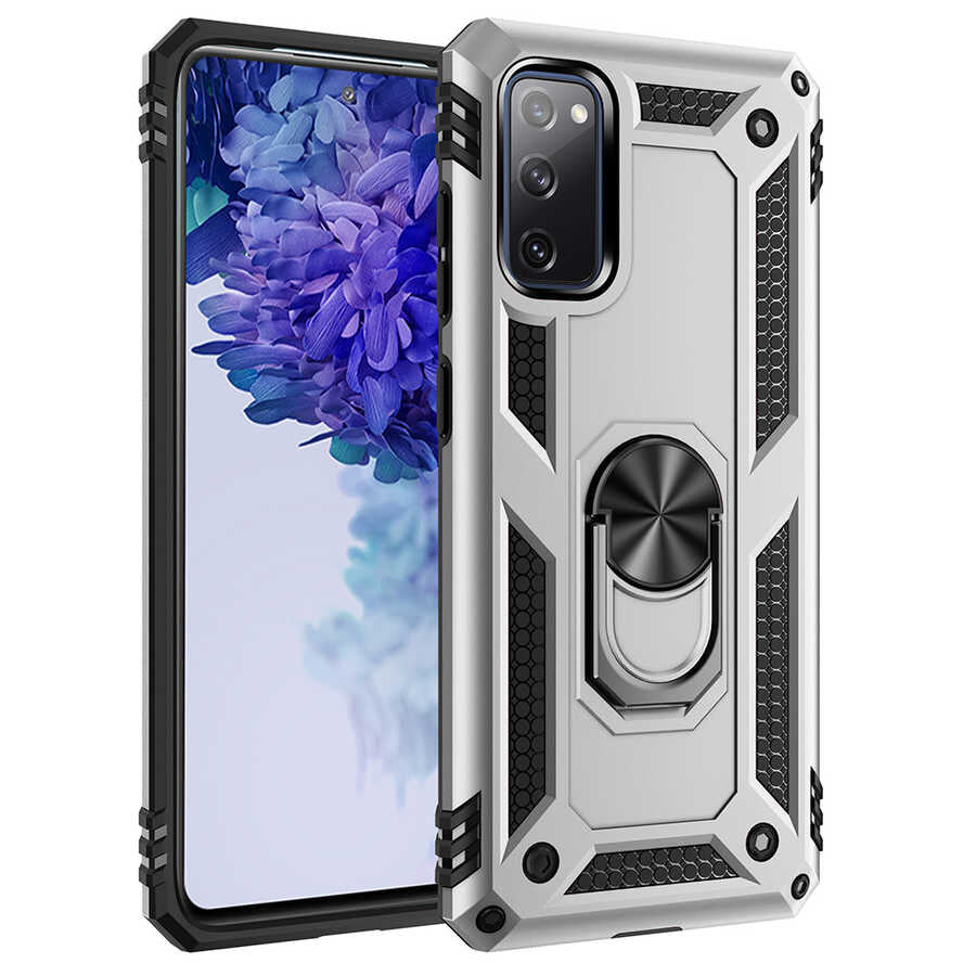 Galaxy S20 FE Kılıf Zore Vega Kapak Gri