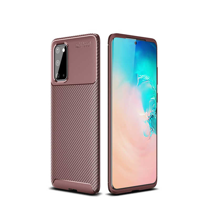 Galaxy S20 Kılıf Zore Negro Silikon Kapak Kahverengi