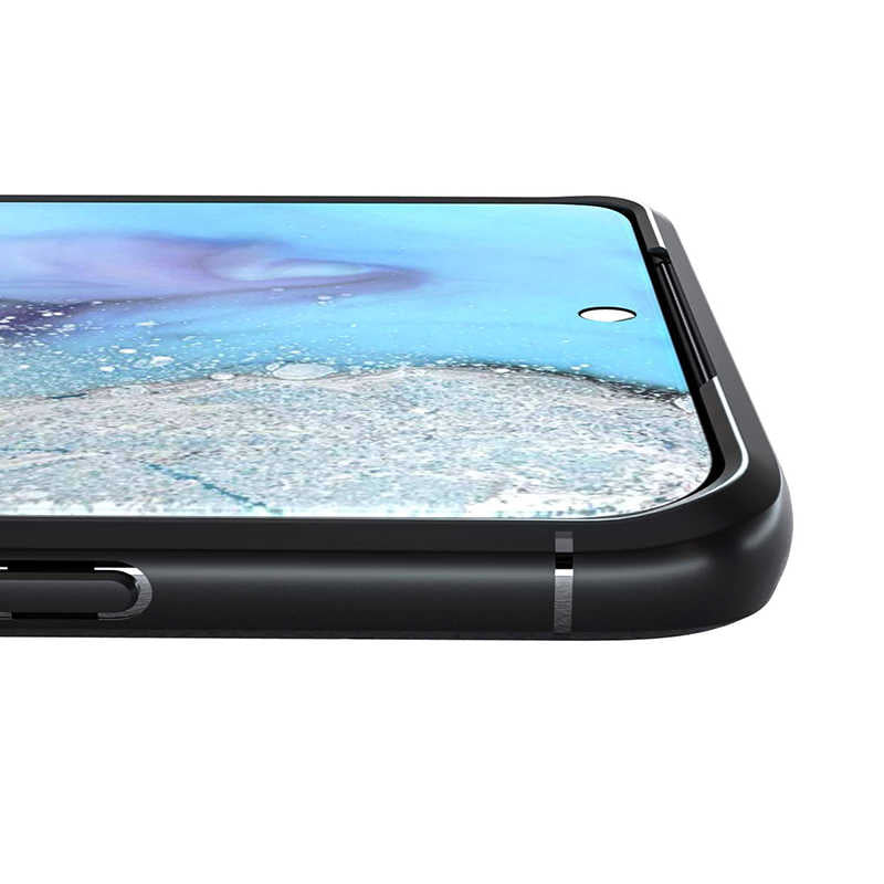 Galaxy S20 Plus Kılıf Zore Ravel Silikon Kapak Siyah-Rose Gold