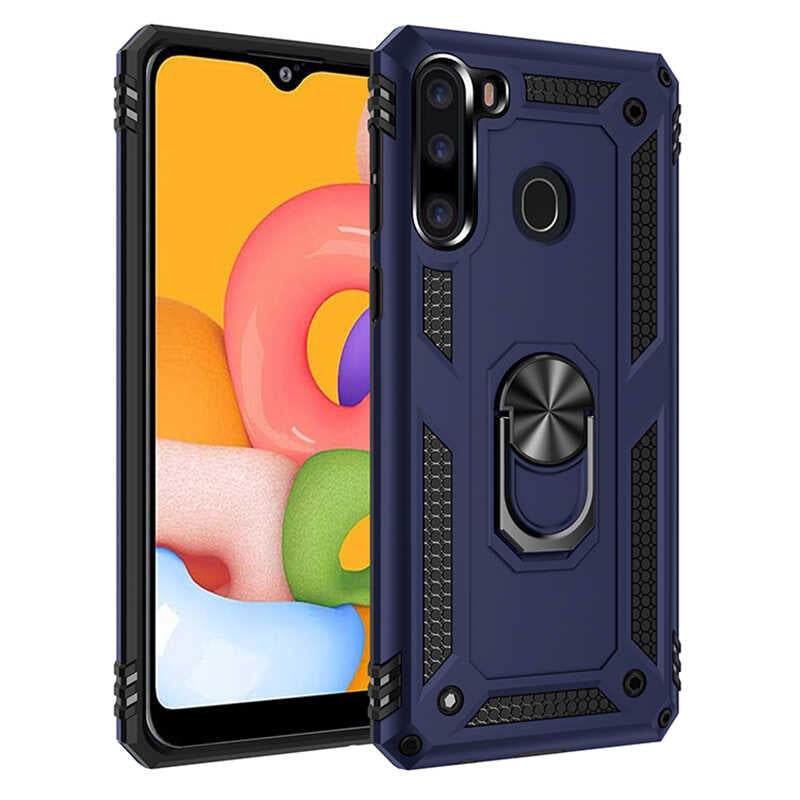 Galaxy A21 Kılıf Zore Vega Kapak Mavi