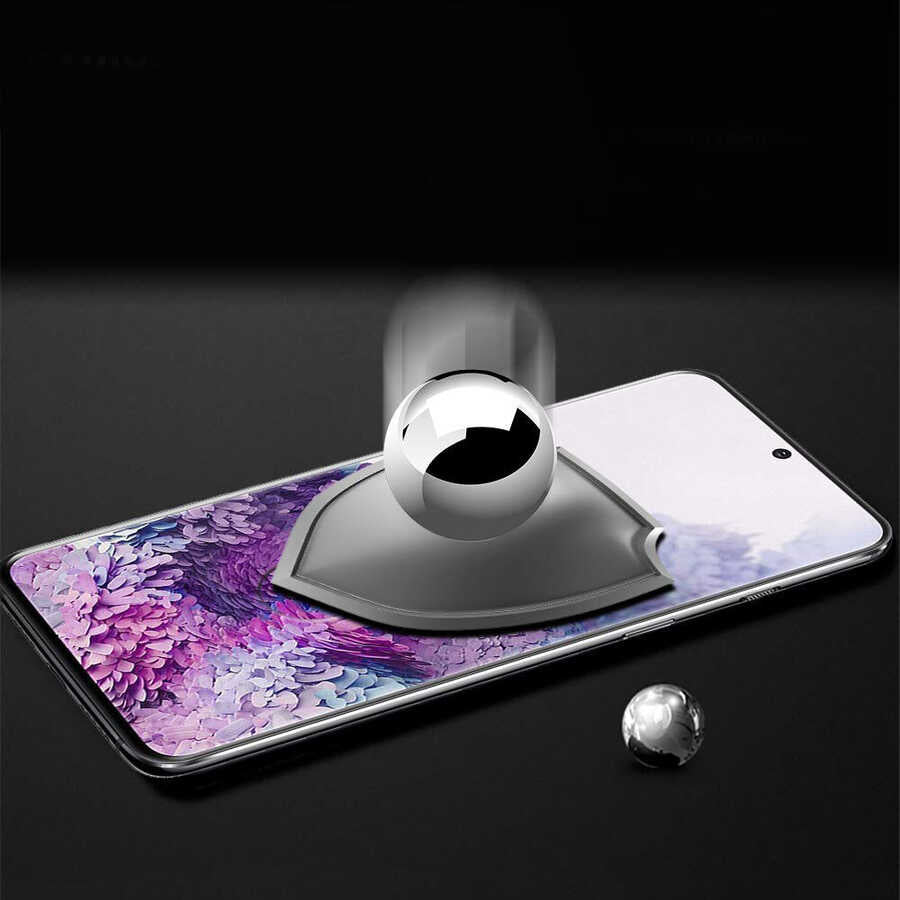 Galaxy S20 Plus Zore Kavisli Full Yapışkanlı Cam Ekran Koruyucu Siyah