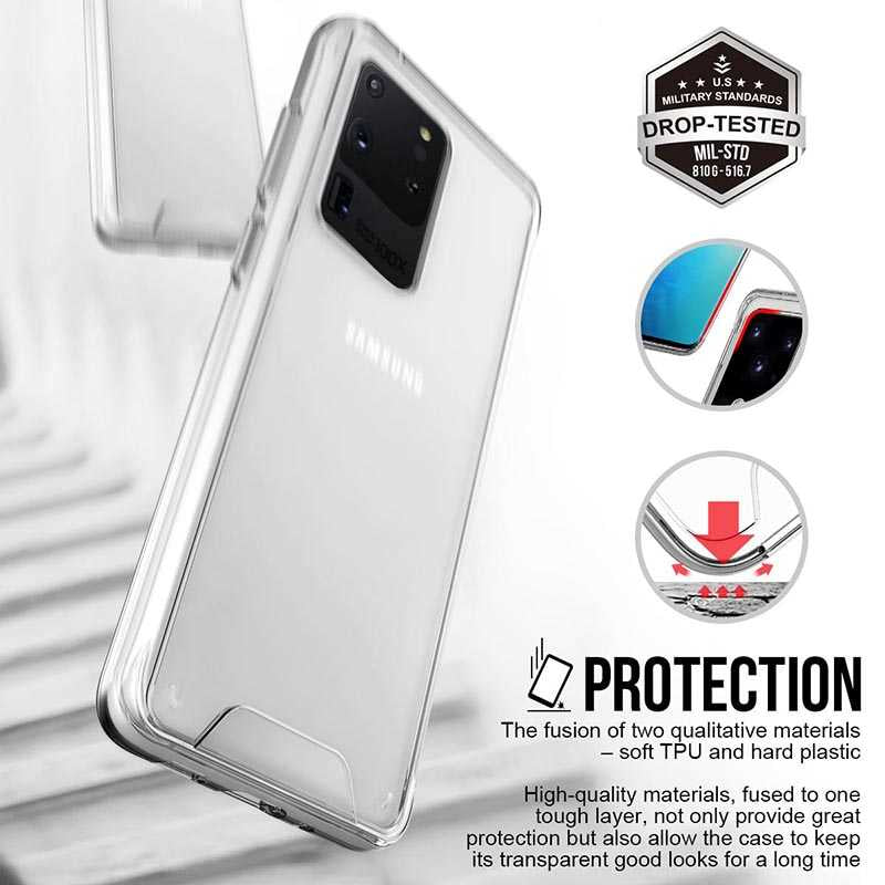 Galaxy S20 Ultra Kılıf Zore Gard Silikon Renksiz