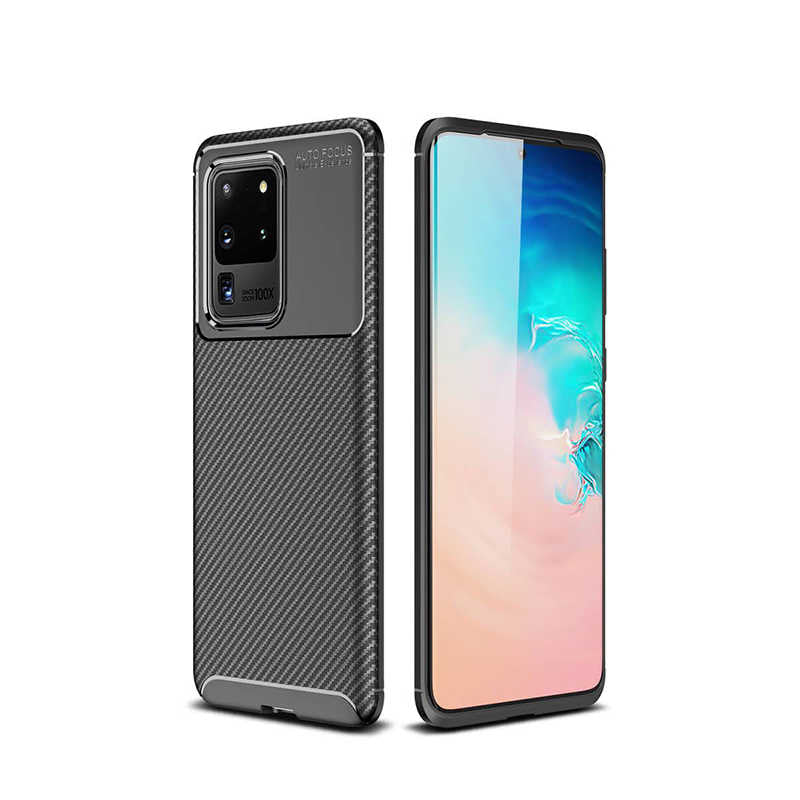 Galaxy S20 Ultra Kılıf Zore Negro Silikon Kapak Kahverengi