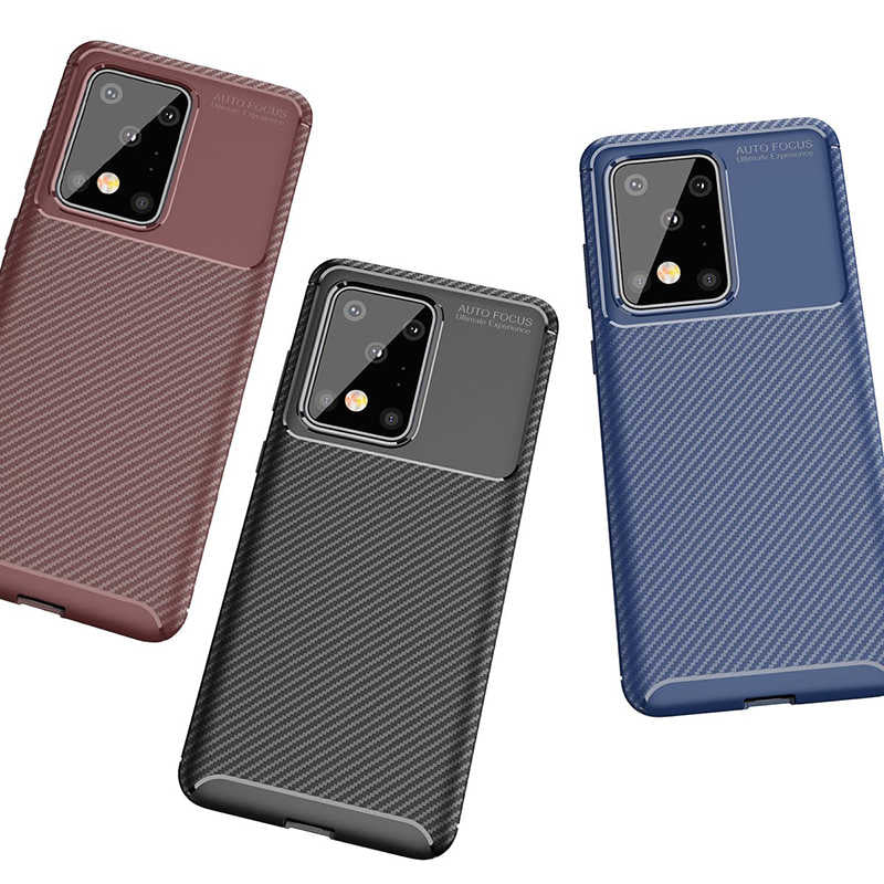 Galaxy S20 Ultra Kılıf Zore Negro Silikon Kapak Kahverengi