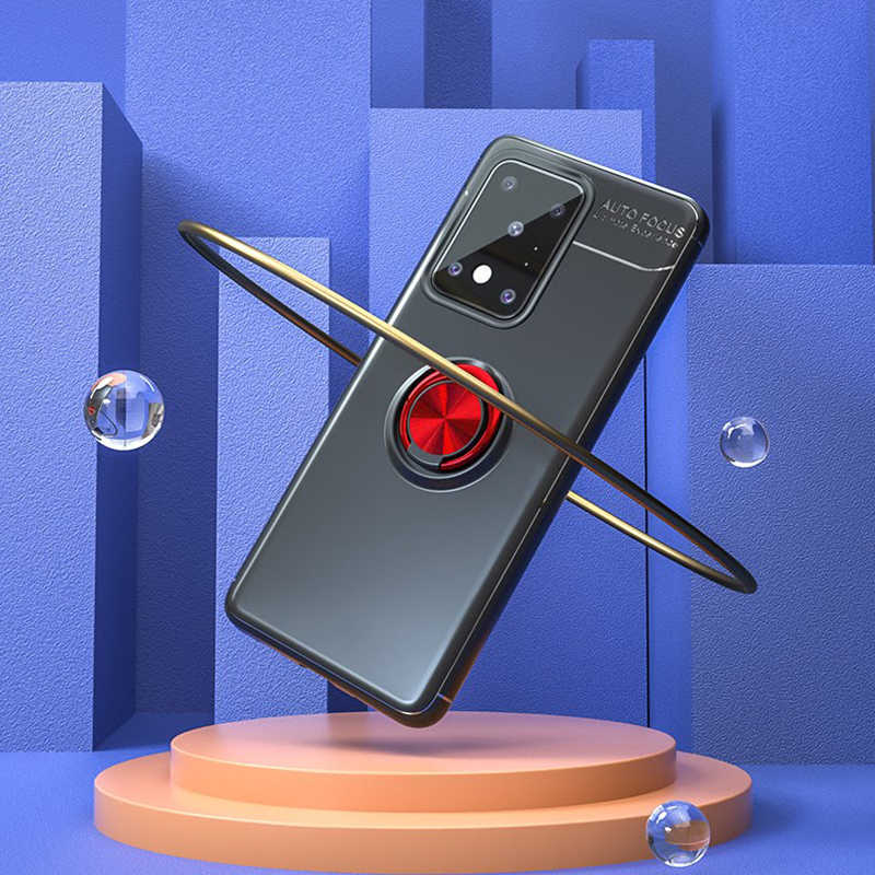 Galaxy S20 Ultra Kılıf Zore Ravel Silikon Kapak Siyah-Kırmızı