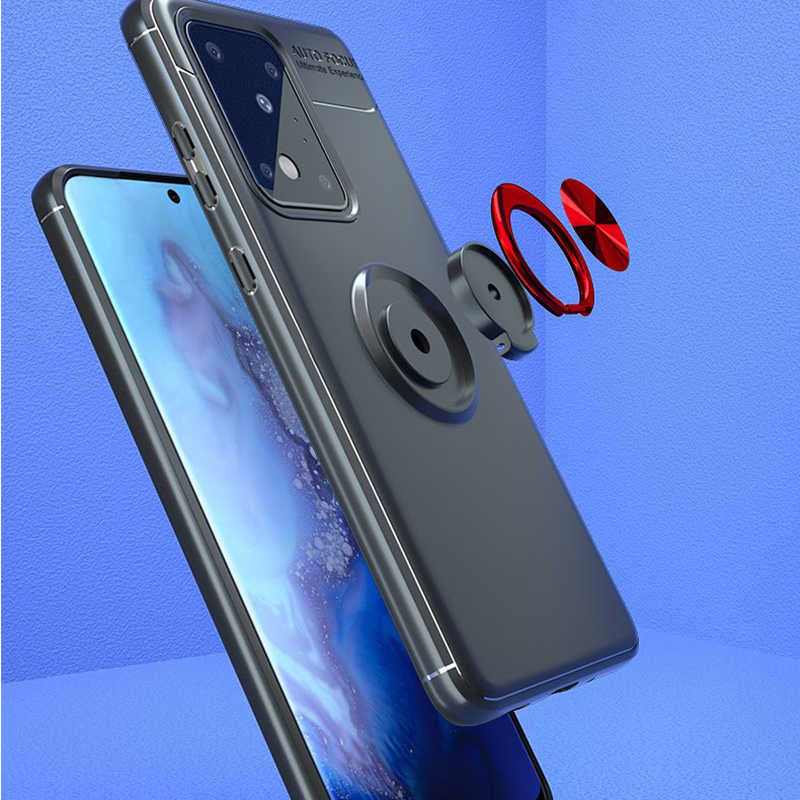 Galaxy S20 Ultra Kılıf Zore Ravel Silikon Kapak Siyah-Mavi