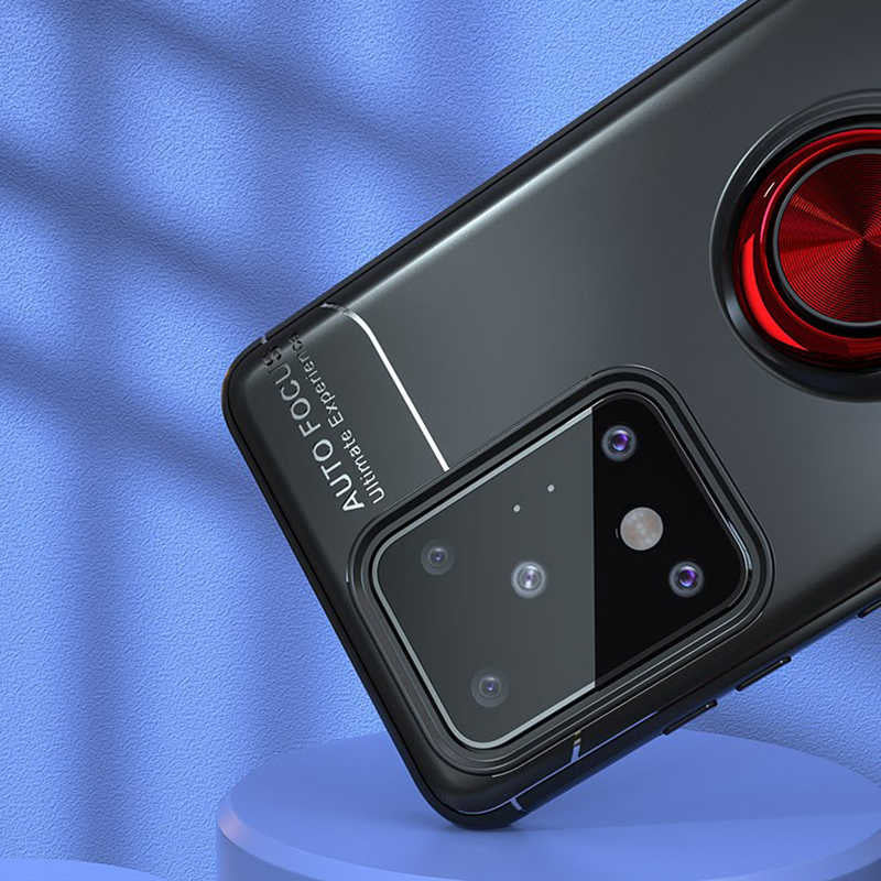 Galaxy S20 Ultra Kılıf Zore Ravel Silikon Kapak Siyah-Mavi