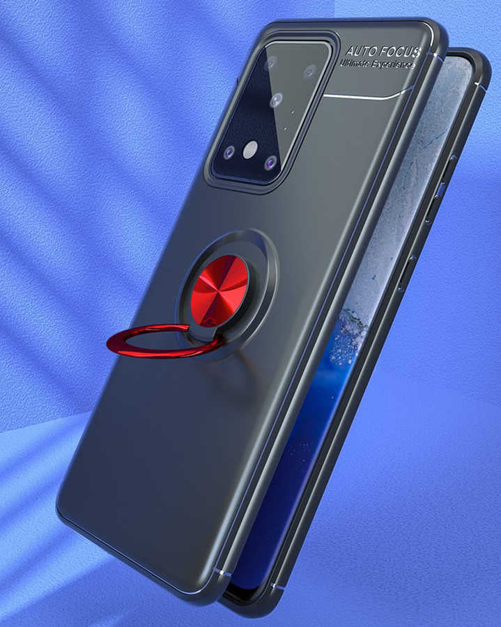 Galaxy S20 Ultra Kılıf Zore Ravel Silikon Kapak Siyah-Mavi